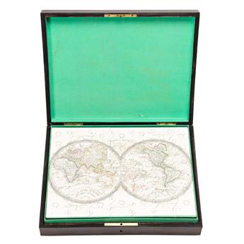 (PUZZLE MAPS.) Jean Vincent Marie Dopter. Set of 8 hand-colored engraved map puzzles.